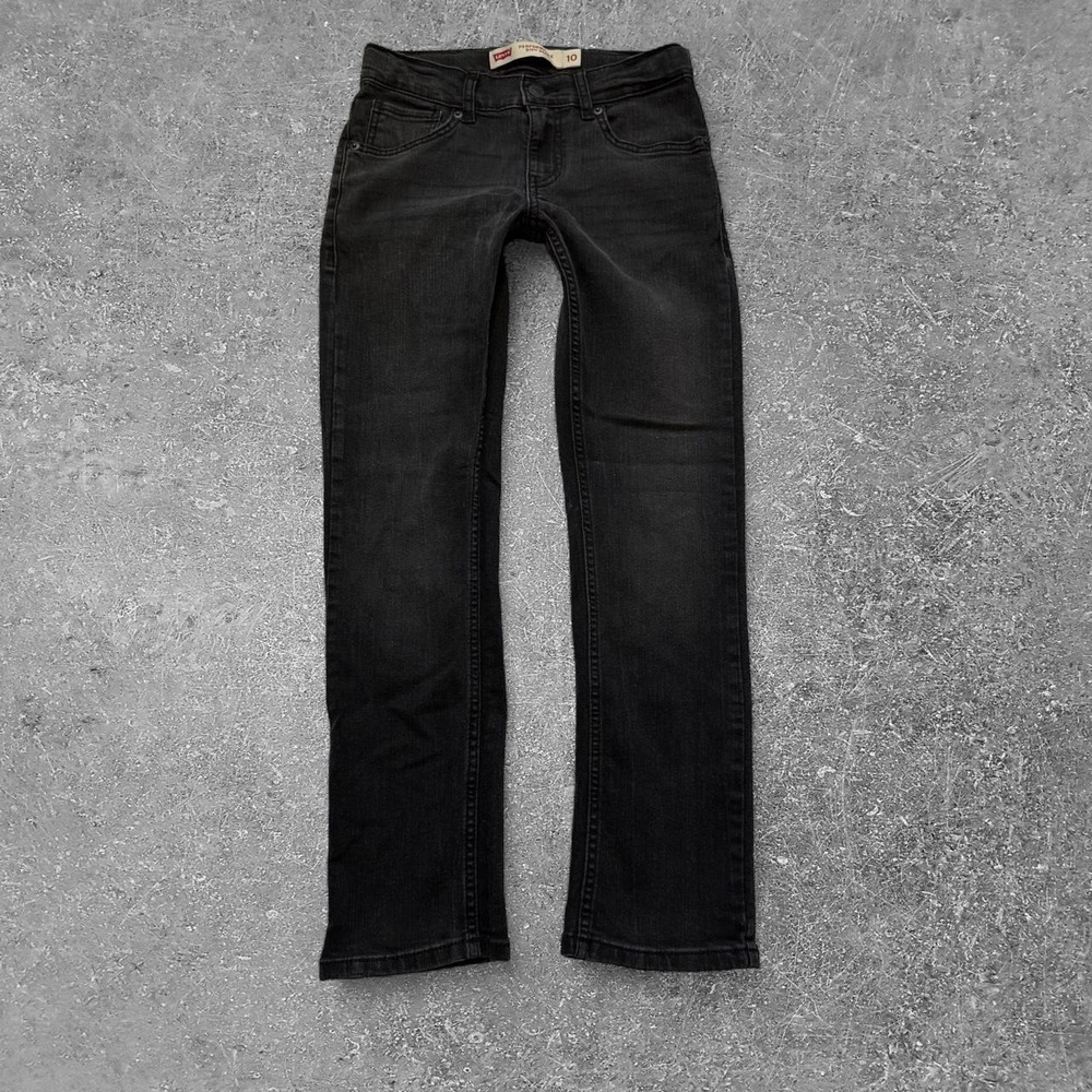 Levis 511 Slim Jeans Girls Size 10 Regular Black Gray Stretch Performance Denim